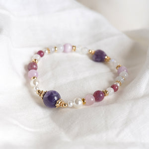 Bracelet: Tiffany x Lepidolite Heart (E)