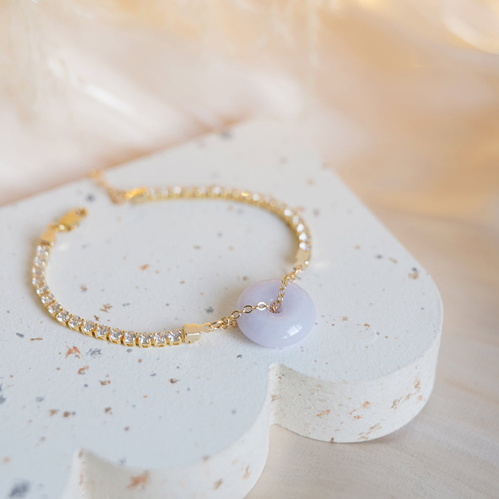 Bracelet: Lavender Jade Tennis Bracelet (A)