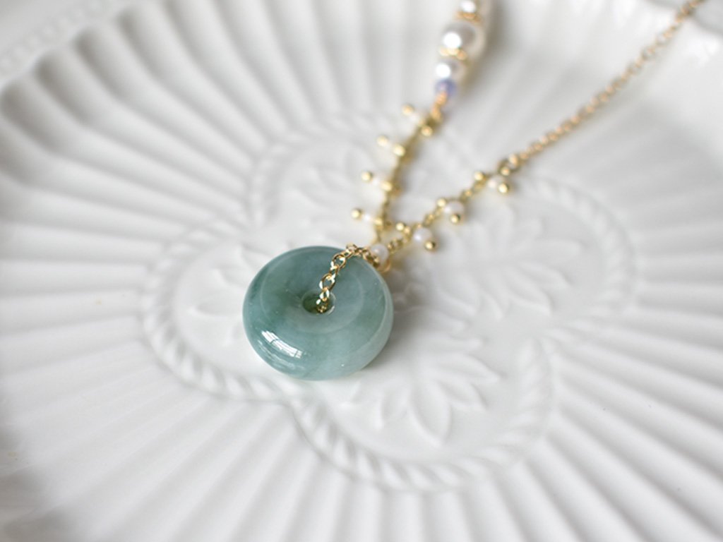 Necklace: Jade Donut 11