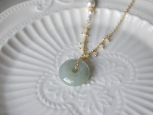 Necklace: Jade Donut 14