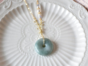 Necklace: Jade Donut 18