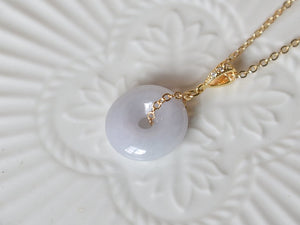 Necklace: Lavender Jade Donut 0.2