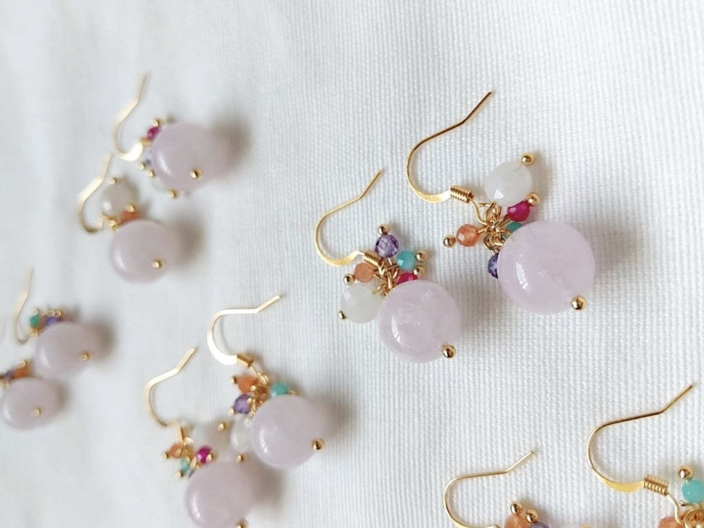 Earrings: Sparkle Dust (Kunzite - 12mm)